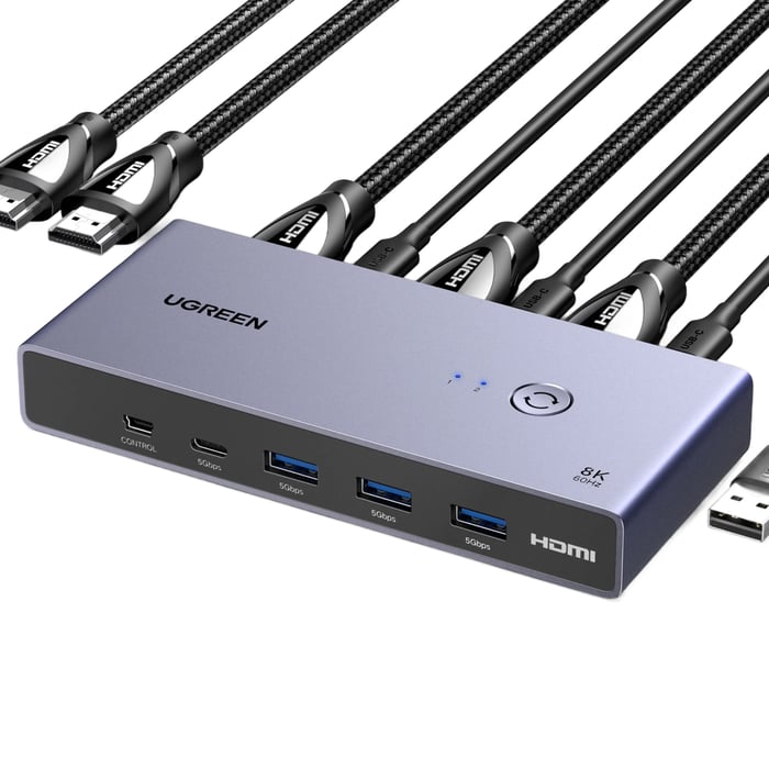 Ugreen 8K HDMI KVM-switch för 2 datorer