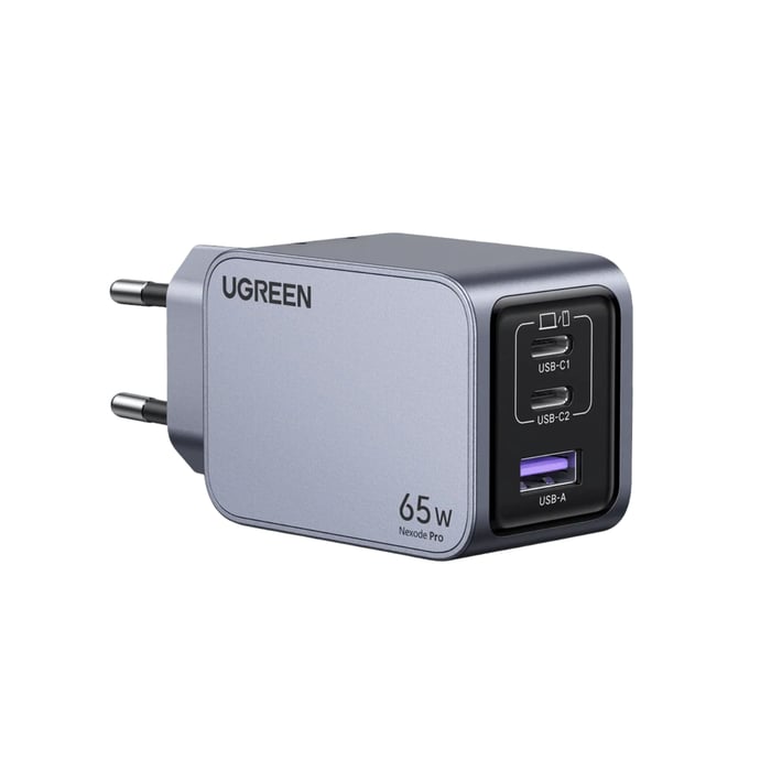 Ugreen Nexode Pro 65 W GaN-hurtiglader med 3 porter
