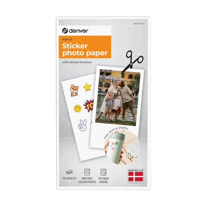 Denver Självhäftande fotopapper till MCP-6010 20-pack | Kontor - Skrivare & tillbehör - Papper - Fotopapper | GameStuff