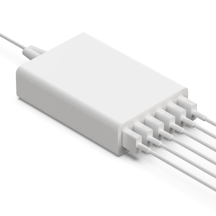 Linocell USB-laddstation 6 portar Vit