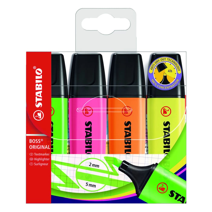 Stabilo Boss Original överstrykningspennor 4-pack