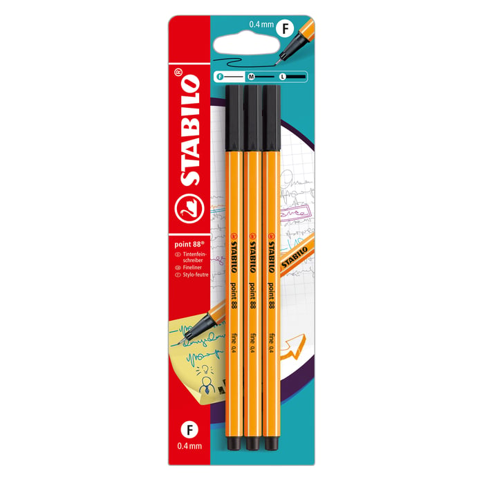 Stabilo Point 88 fineliner 0,4 mm 3-pack