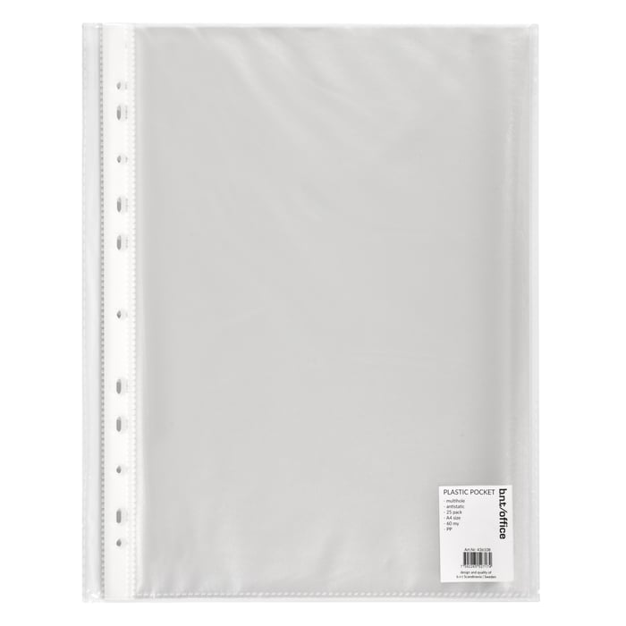 BNT Office Plastlommer A4 25-pk.
