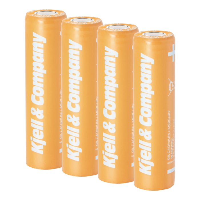 Kjell & Company 18650 Li-ion-batteri 3,6 V 2600 mAh 4-pack