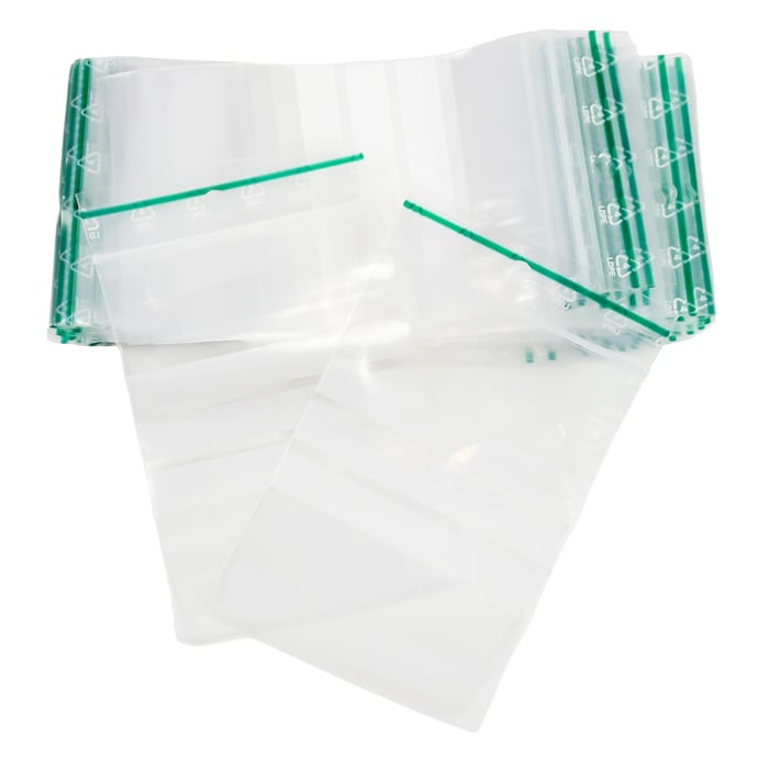 Zip-påse med skrivfält 70x100 mm, 100-pack | El & verktyg - Elektronik - Zip-påsar | GameStuff