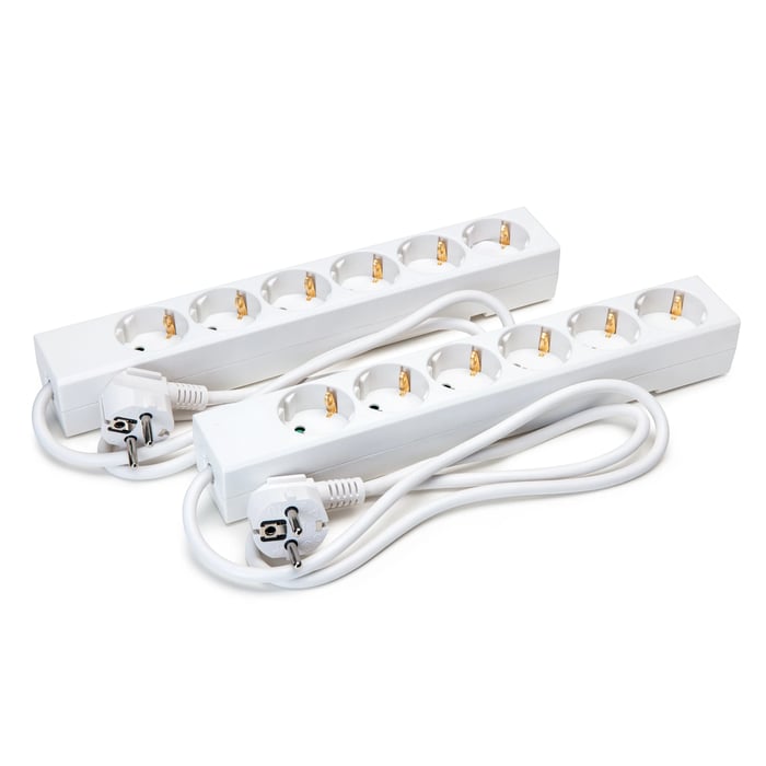Luxorparts Grenuttak 6-veis 1 m hvit 2-pk.