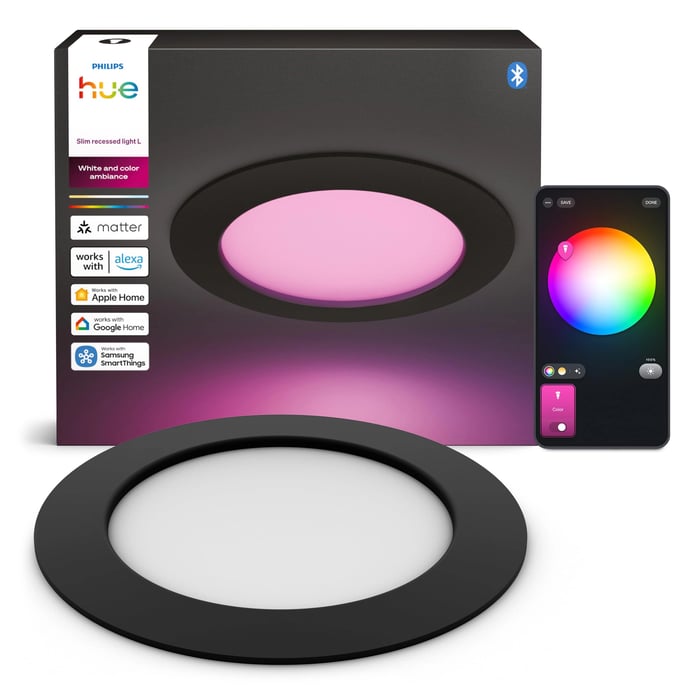 Philips Hue Slim infälld spotlight 170 mm 1-pack Svart