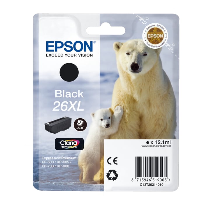 Epson T2621 XL Bläckpatron Svart