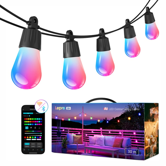 Lepro ZB1 AI Outdoor smart lyslenke med RGBIC 30 m
