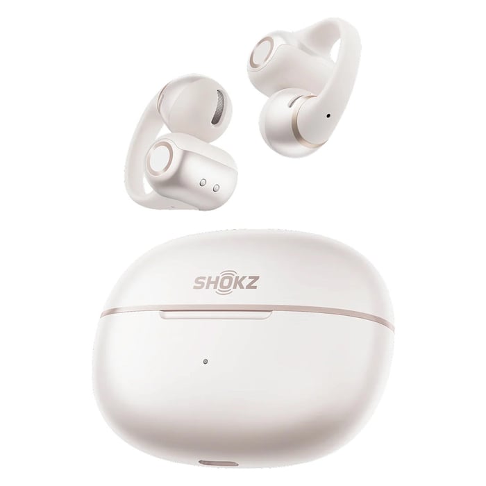 Shokz OpenDots 2 open-ear clip-on-hodetelefoner Hvit