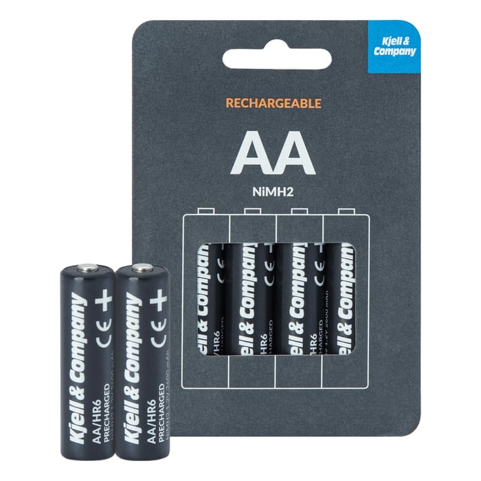 Kjell & Company Laddningsbara AA-batterier 2600 mAh 4-pack