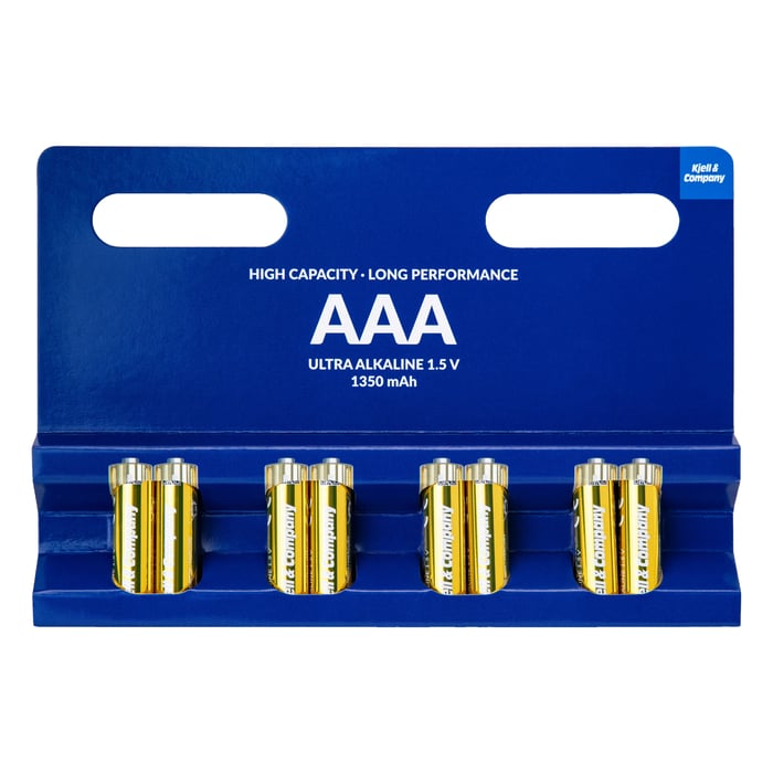 Kjell & Company AAA-batterier Ultra Alkaline LR03 1350 mAh 8-pk.