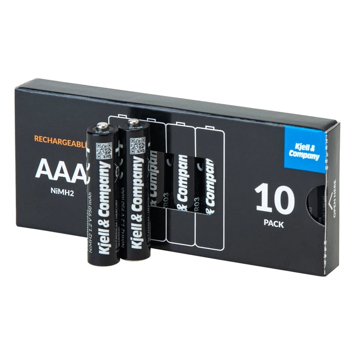 Kjell & Company Laddningsbara AAA-batterier 950 mAh 10-pack