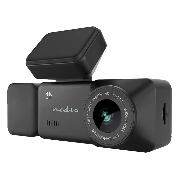 Nedis Dash Cam 4K med dobbeltkamera, GPS og Wi-Fi