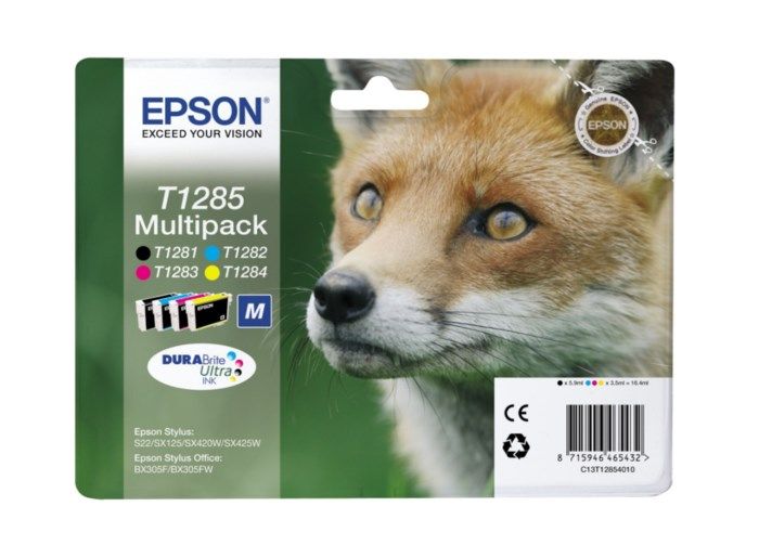 Epson T1285 Bläckpatron 4-pack. Originalbläck för Epson-skrivare
