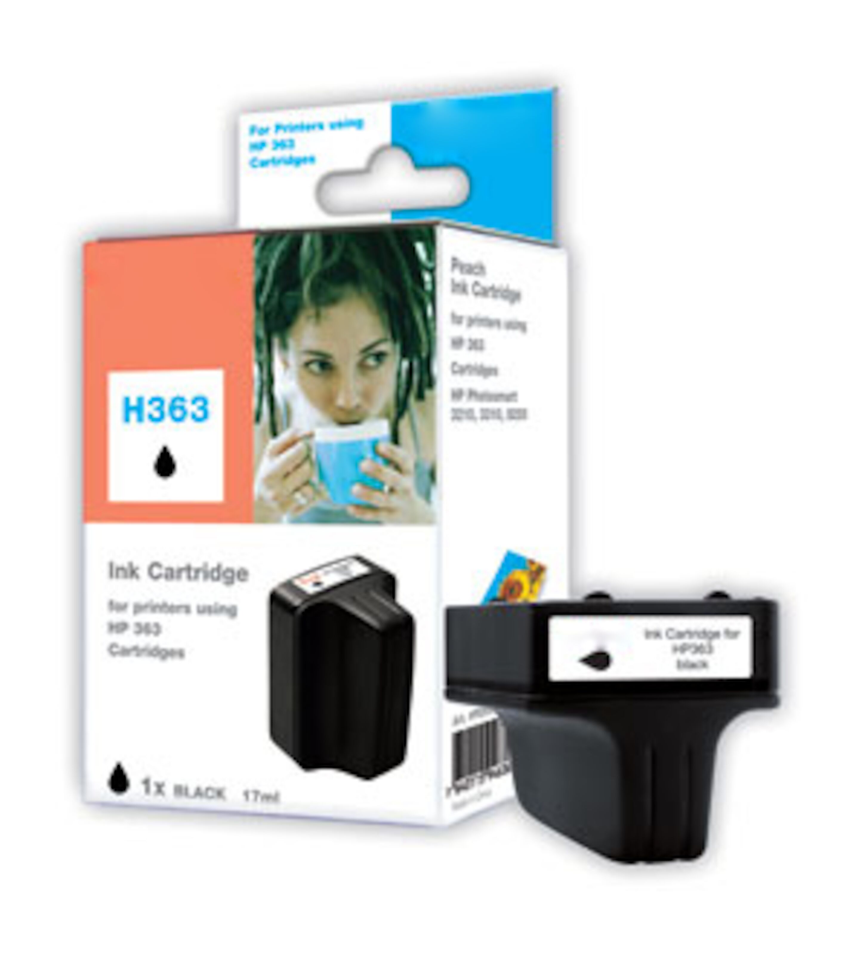 Peach Bläckpatron motsvarar HP 363XL Svart