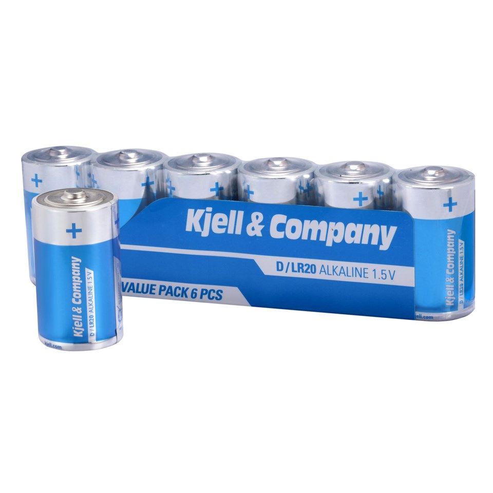 Kjell & Company D-batterier (LR20) 6-pk.