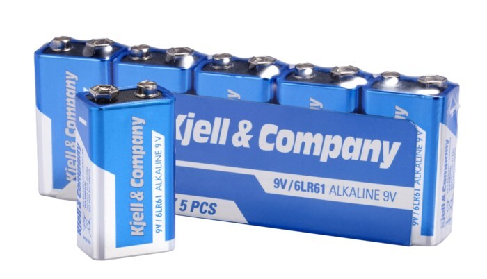 Kjell & Company 9 V-batterier (PP3) 5-pack