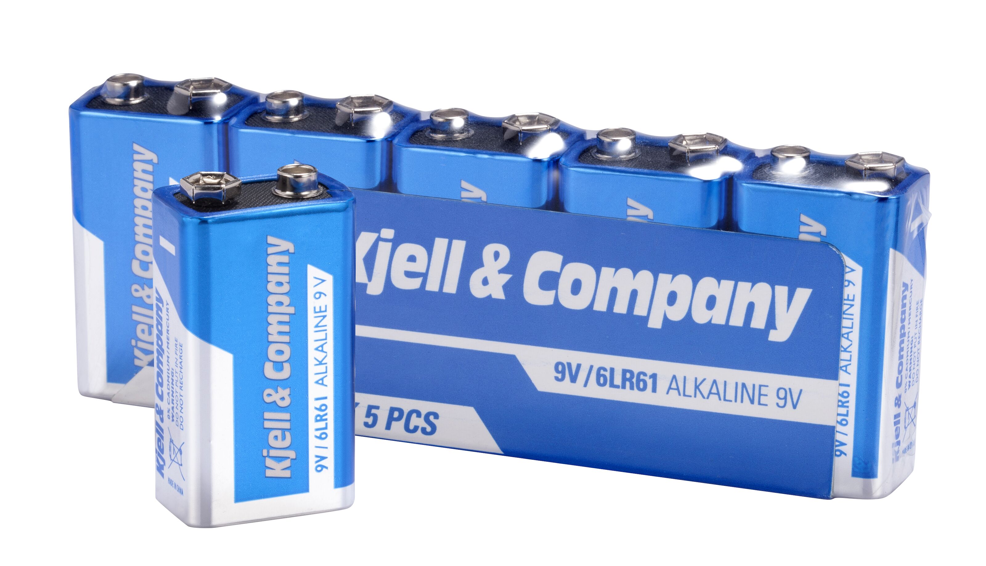 Kjell & Company 9 V-batterier (PP3) 5-pk.