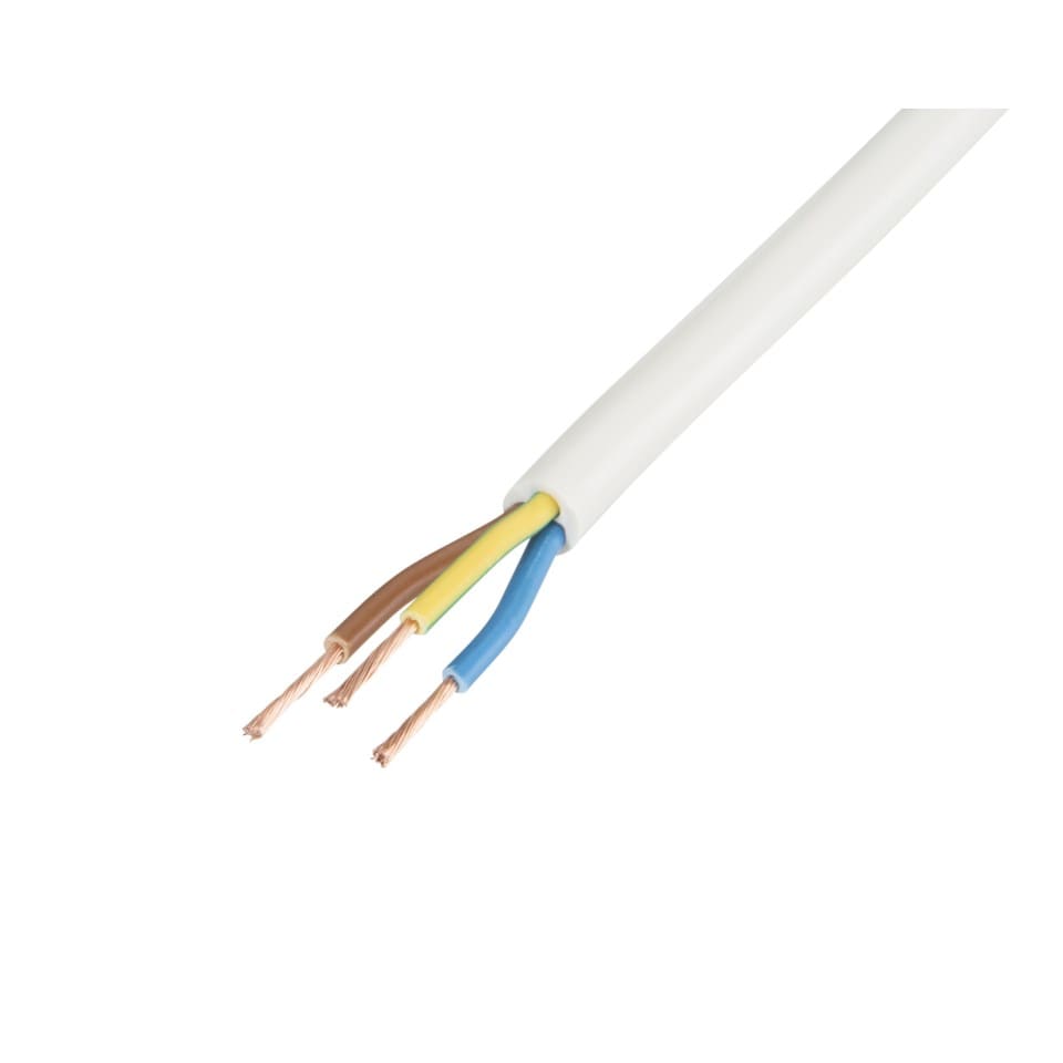Elektrisk PMH-ledning, hvit, 10 m
