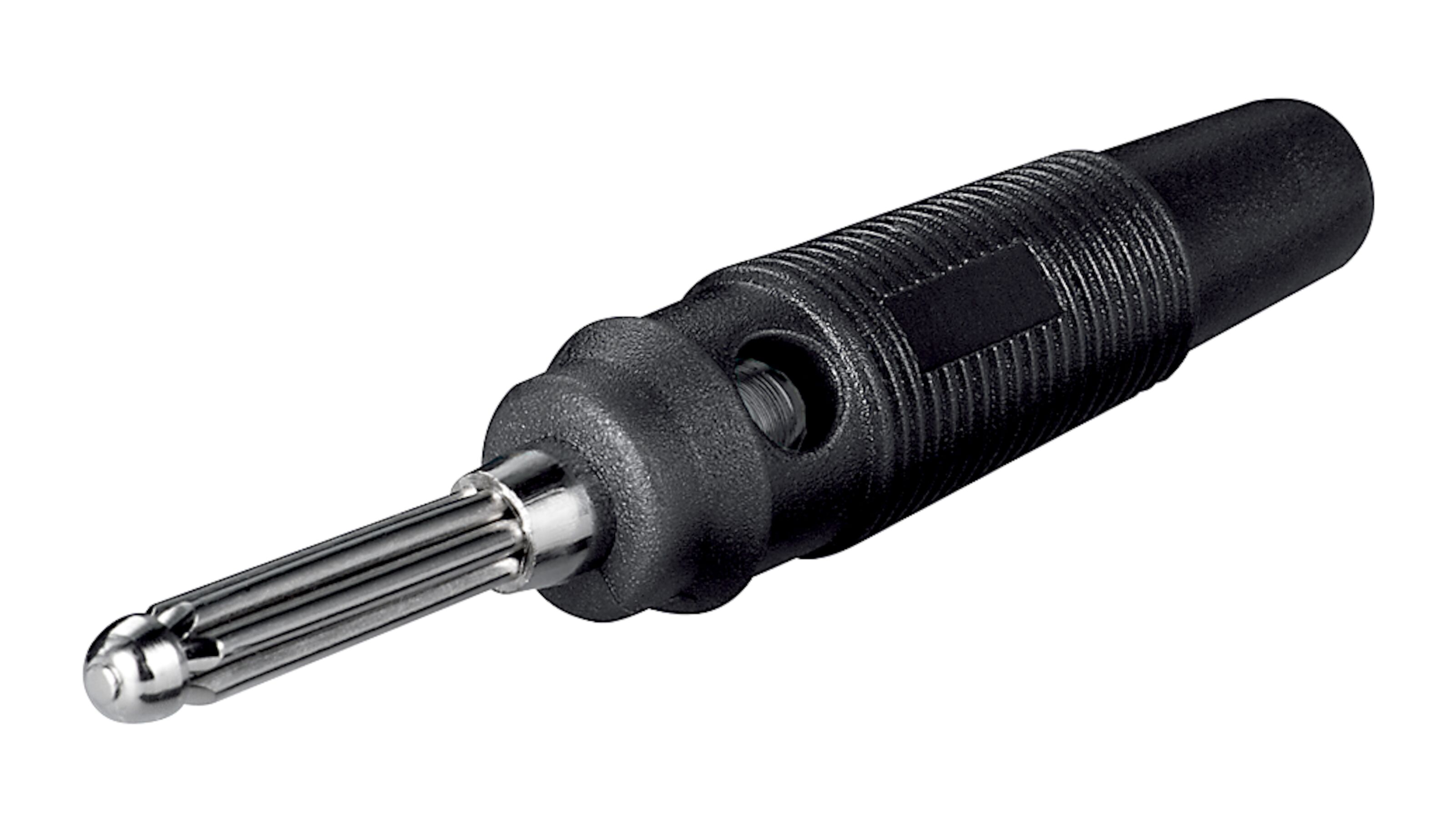 4 mm-labbpropp 55 mm med skruvanslutning Svart