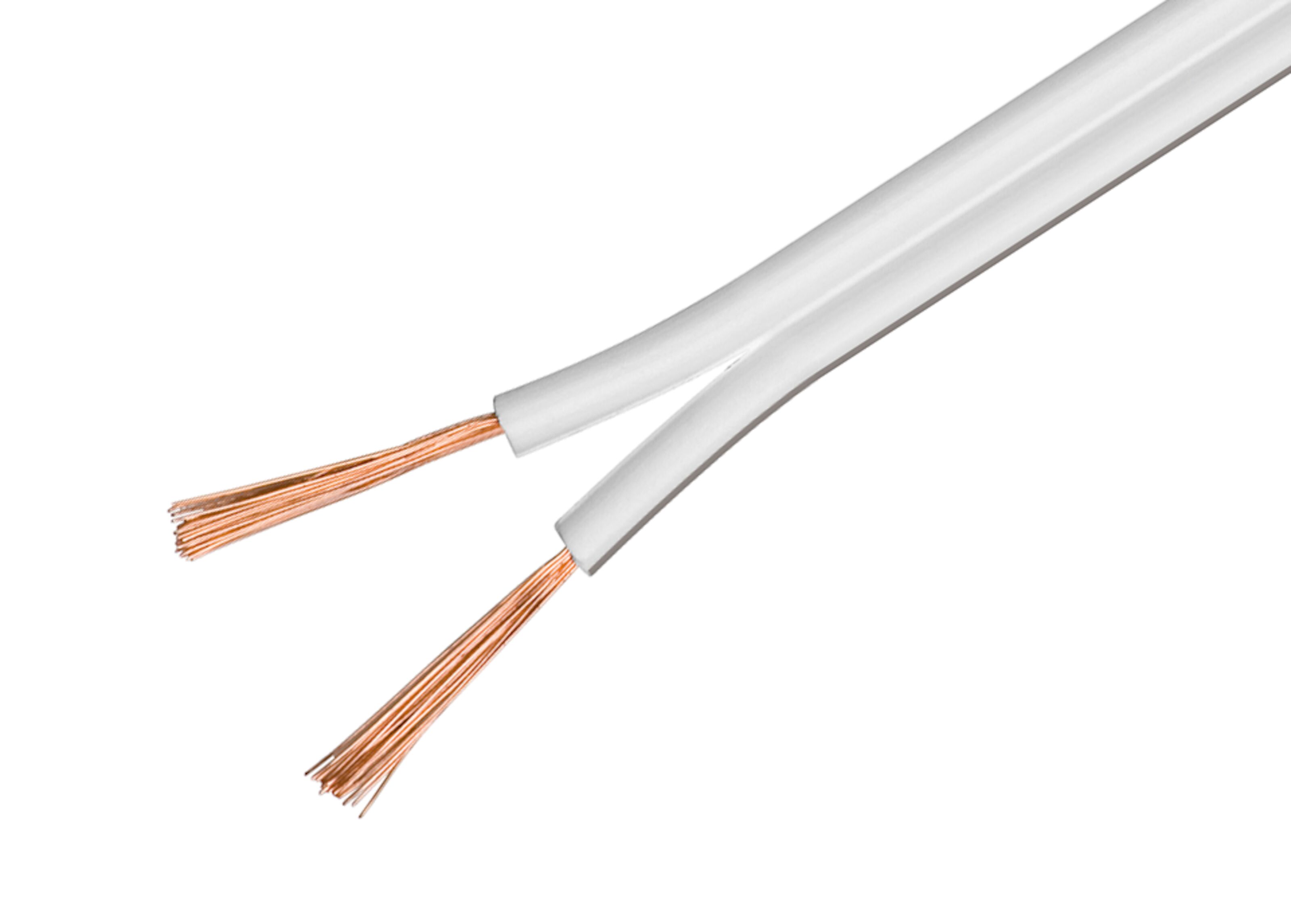 Høyttalerkabel 0,75 mm², hvit 10 m
