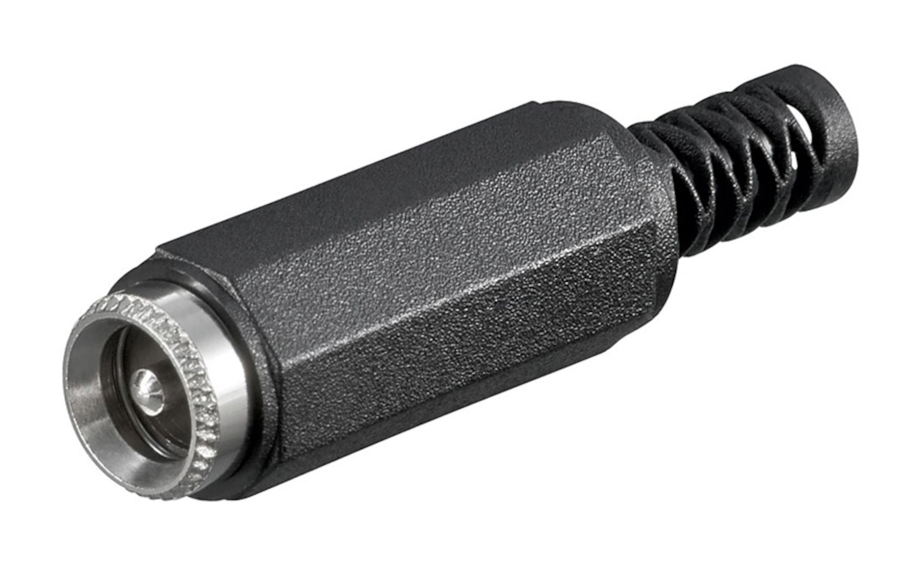 DC-jack med mittstift och lödanslutning 5,5x2,1 mm