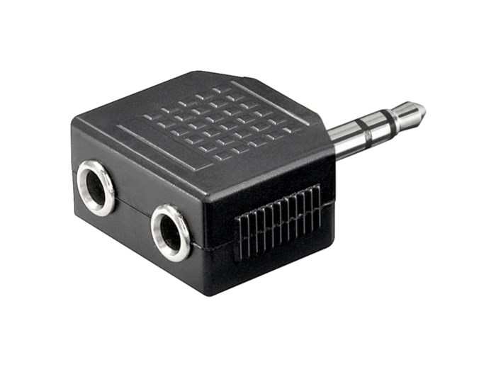 Hörlursförgrening 3,5 mm-kontakt. Ljudsplitter 3,5 mm-kontakt