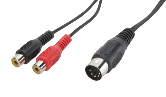 DIN-adapter 5-pol hane till 2x RCA-honor