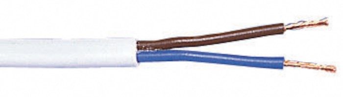 Elkabel SKX Löpmeter Vit. 2x0,75 mm SKX-kabel för t.ex. lampor