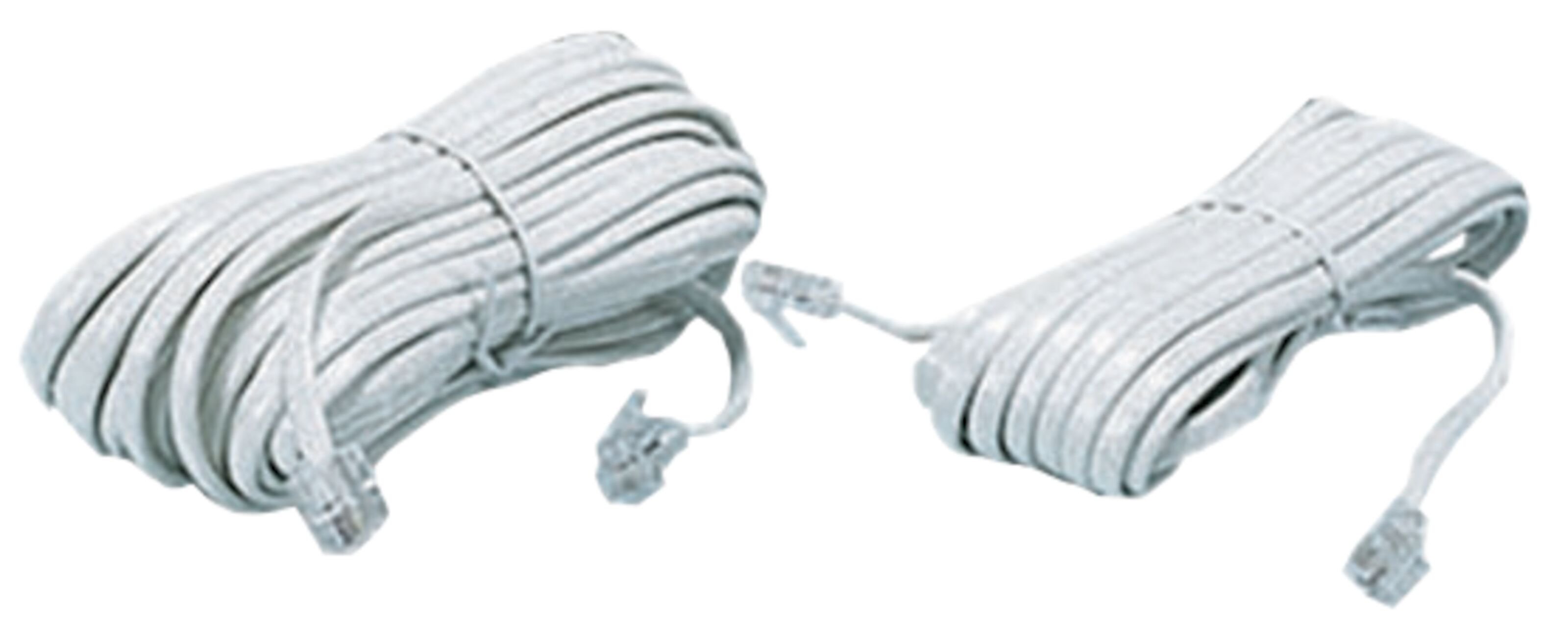 Luxorparts Telefonkabel RJ11 till RJ11 vit 0,5 m