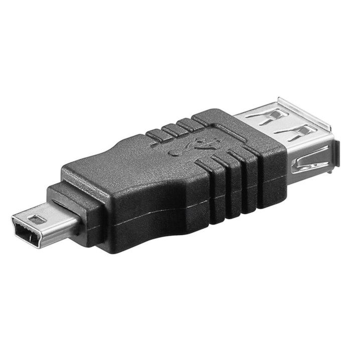 Luxorparts Adapter USB-hona till Mini-USB-hane