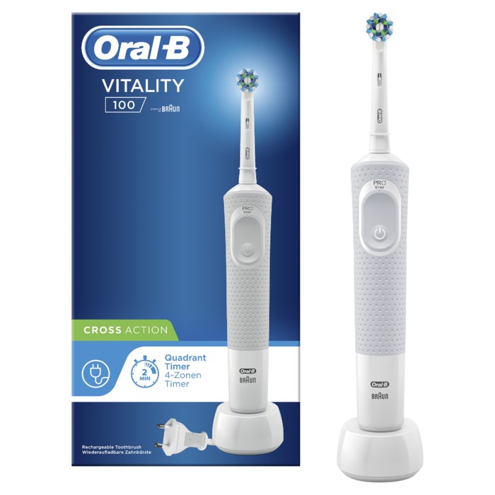 Oral-B Vitality Cross Action Eltandborste. Laddningsbar elektrisk tandborste