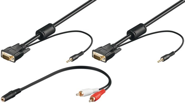 VGA-kabel med inbyggt ljud 3 m