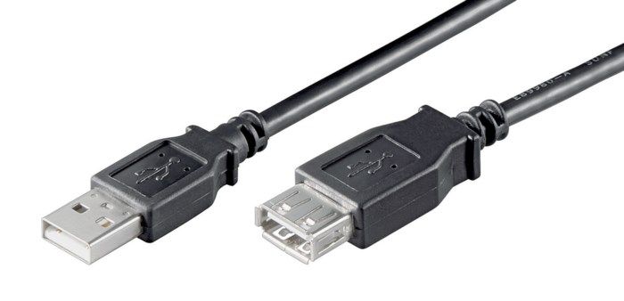 Förlängningskabel USB 2.0 Svart 0,1 m. USB 2.0-förlängningskabel