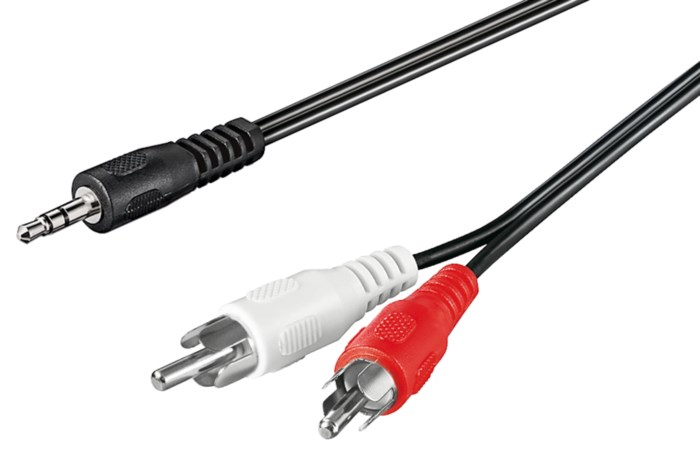 Luxorparts Ljudkabel 3,5 mm till 2x RCA 0,5 m, svart