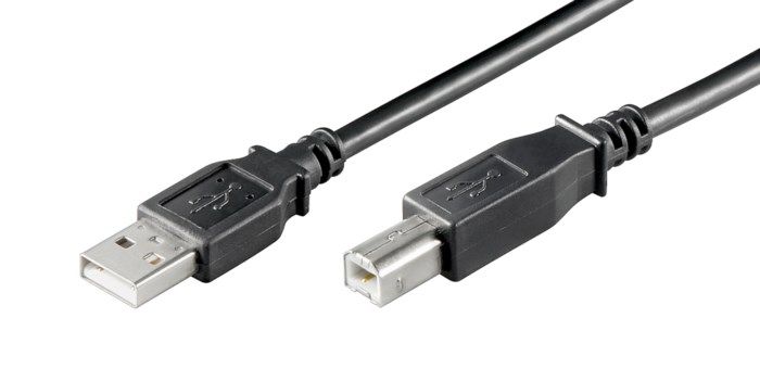 USB-B-kabel Svart 3 m. USB 2.0-kabel