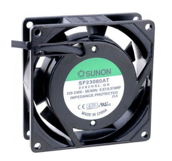 Axialfläkt 230 V 80 mm 80x80