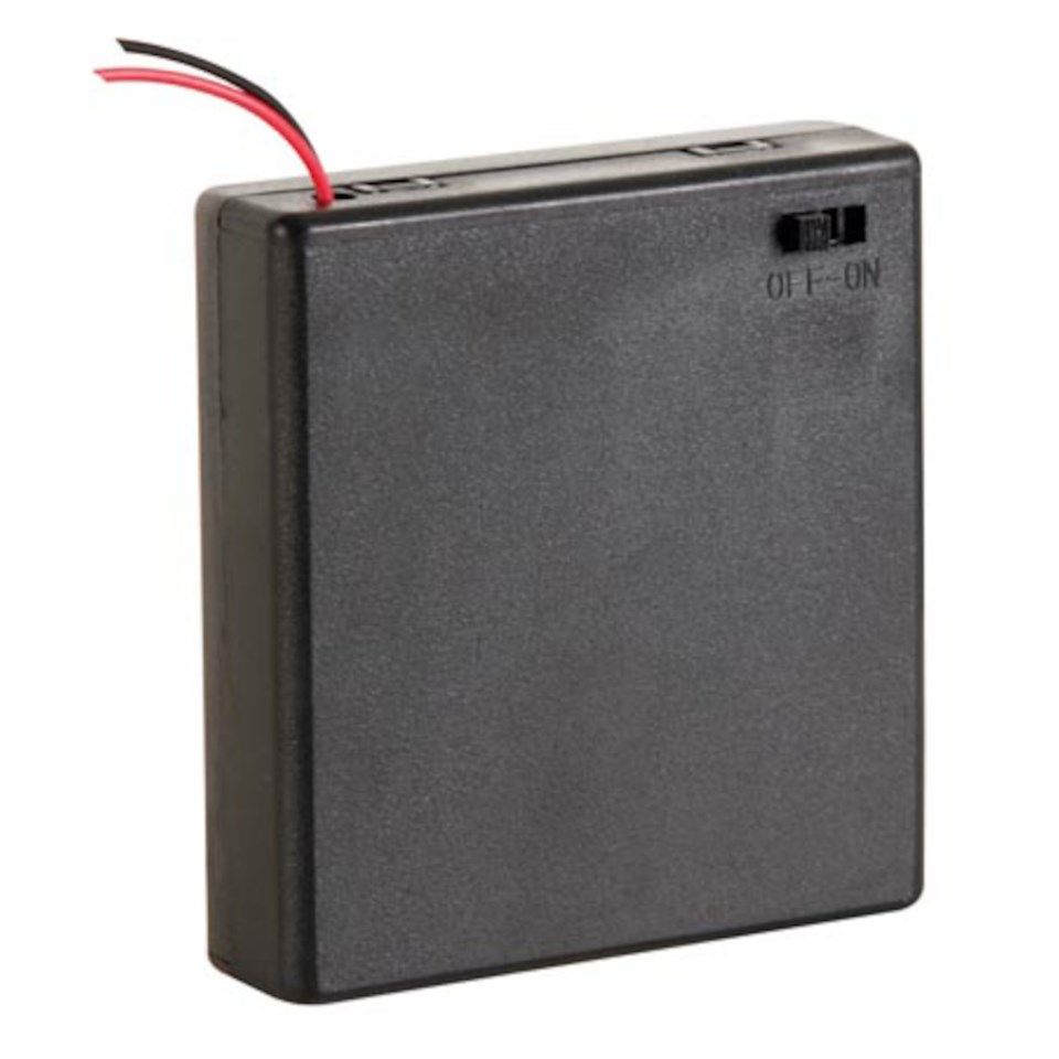 Batterihållare med switch för 4x AA