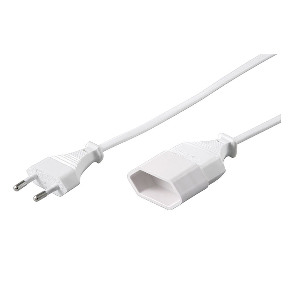 Luxorparts Förlängningskabel Ojordad 5 m (EU) Vit