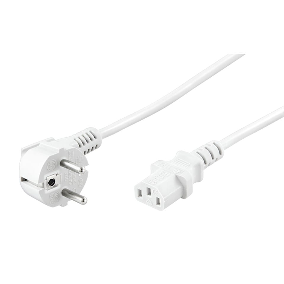 Apparatkabel C13 Vit 0,5 m