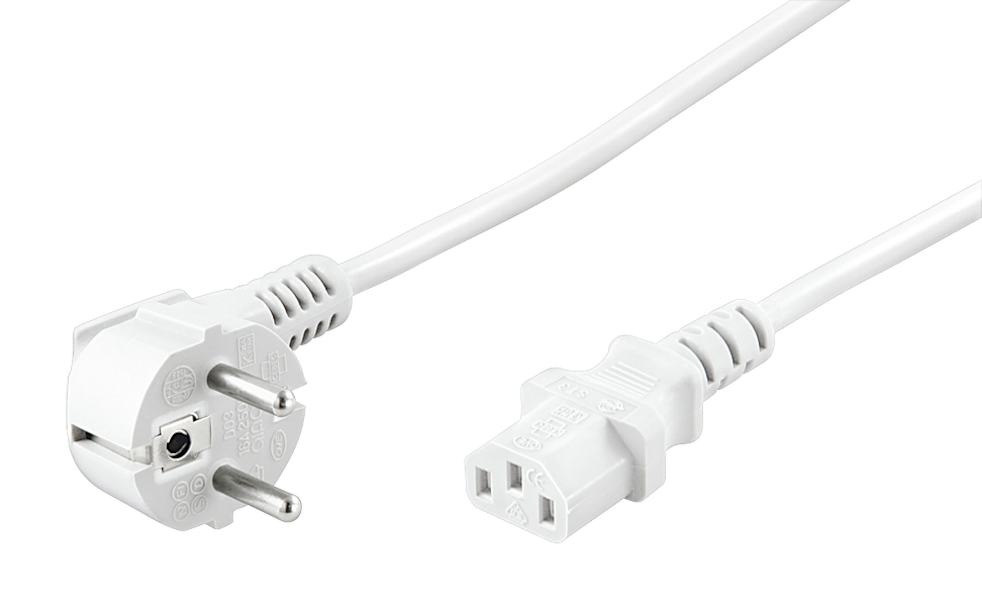 Apparatkabel C13, hvit 2 m
