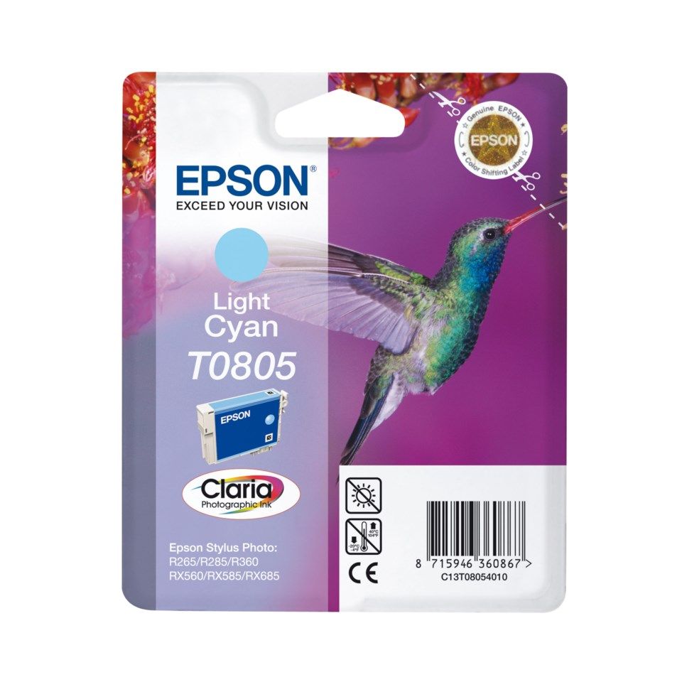 Epson T0805 Blekkpatron - Lys cyan