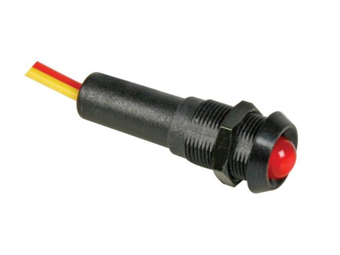 Röd LED i hållare Blinkande, svart