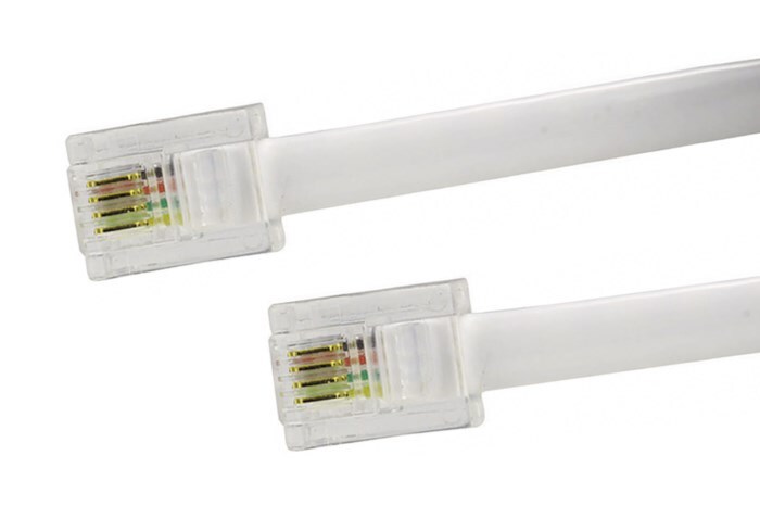 Luxorparts Telefonkabel RJ11 till RJ11 vit 2 m