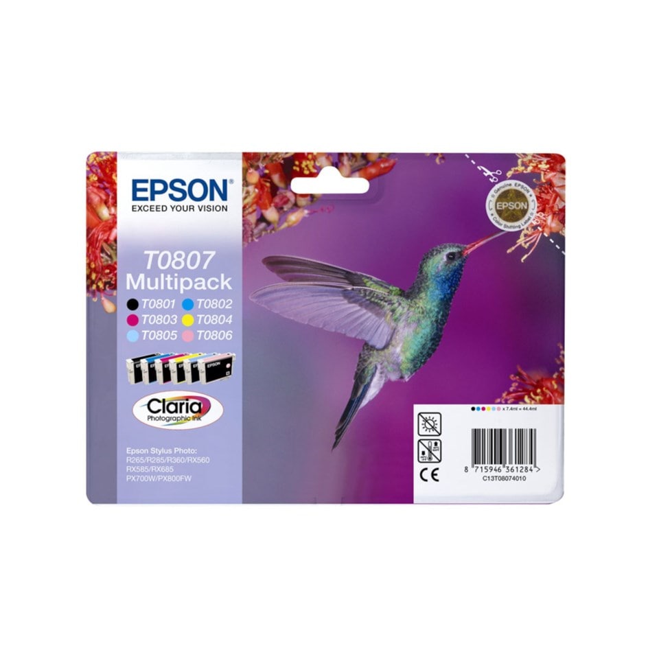 Epson T0807 Bläckpatron 6-pack