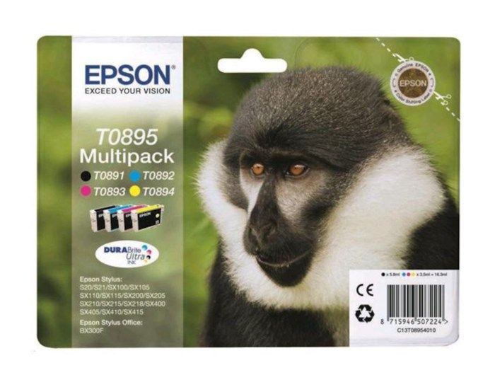 Epson T0895 Bläckpatron 4-pack. Originalbläck för Epson-skrivare