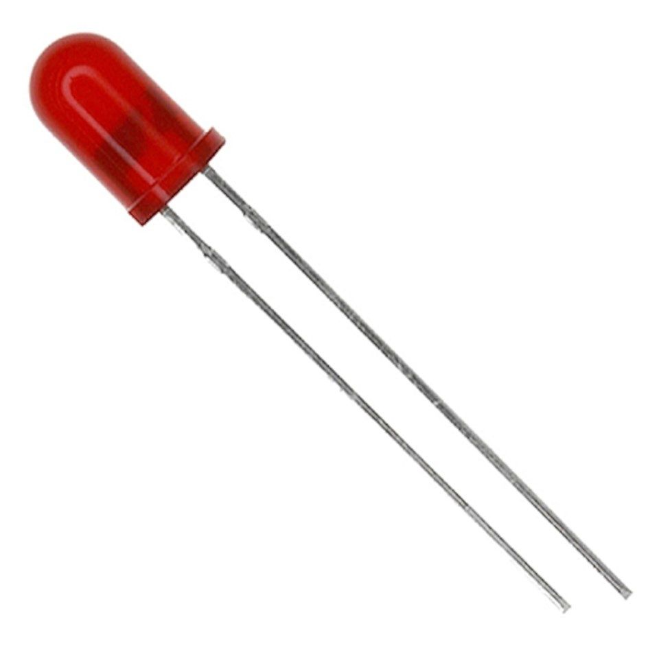 Lysdiode, 5 mm, rød 5 V