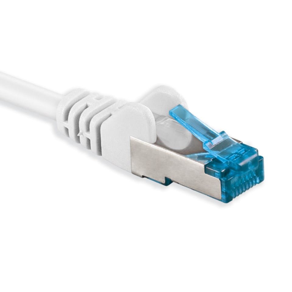 Luxorparts Halogenfri S/FTP-nettverkskabel Cat. 6a Hvit 0,5 m