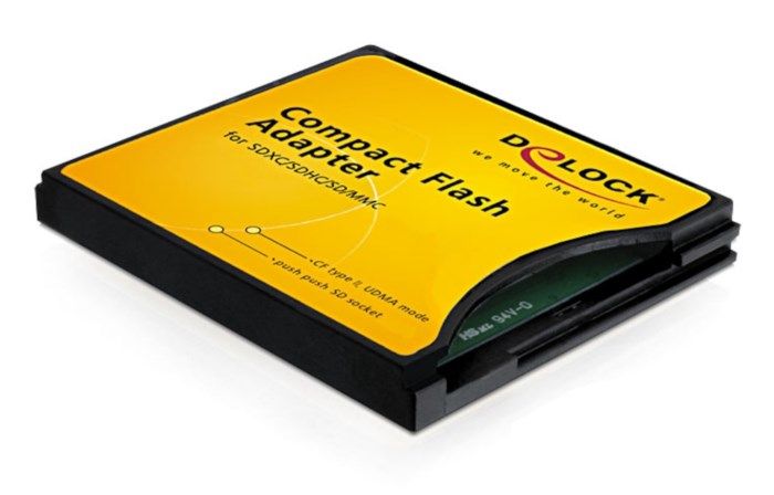 Adapter SD till Compact Flash. Adapter för minneskort